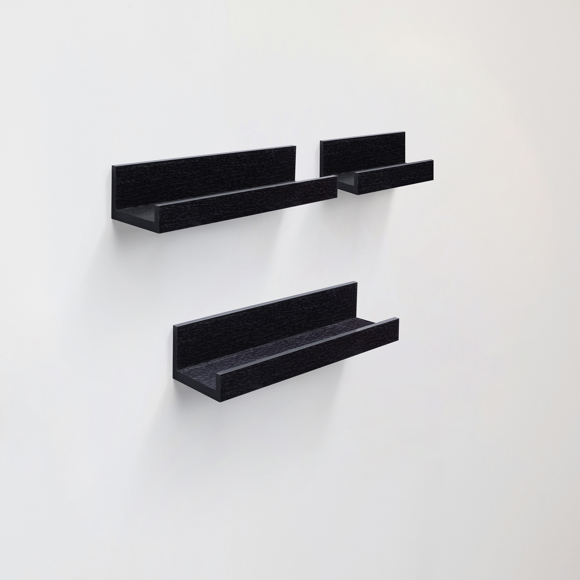 Floating Shelves 18.11" Wall Mounted Wood Shelves For Bathroom, Bedroom, Living Room, Kitchen, Hanging Shelf For Books/Storage/Decor With Invisible Brackets, Black_voghion.com